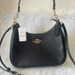 Coach Purse Teri Hobo Pebbled Leather Bag CV935 In Gold/Black