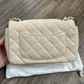 Chanel Rectangular Classic Mini Flap Bag Beige Lambskin Leather Gold Hardware Authentic