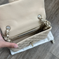 Chanel Rectangular Classic Mini Flap Bag Beige Lambskin Leather Gold Hardware Authentic