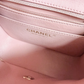 CHANEL Classic Flap CC Light Gold Hardware Shoulder Bag Mini Square Pink Leather Authentic