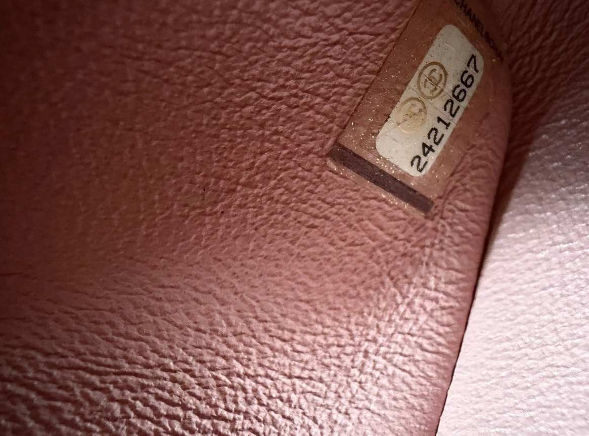 CHANEL Classic Flap CC Light Gold Hardware Shoulder Bag Mini Square Pink Leather Authentic
