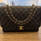 CHANEL Black Quilted Double Flap Bag MAXI gold hardware Authentic
