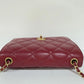 Chanel Burgundy Leather Flap Crossbody with Gold Hardware Accordion Chain Bag