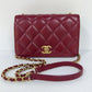 Chanel Burgundy Leather Flap Crossbody with Gold Hardware Accordion Chain Bag