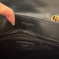 Authentic Saint Laurent YSL Medium Loulou Black Gold Matelasse Chain Leather Bag
