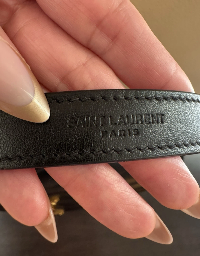 Authentic Saint Laurent YSL Medium Loulou Black Gold Matelasse Chain Leather Bag