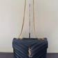 Authentic Saint Laurent YSL Medium Loulou Black Gold Matelasse Chain Leather Bag