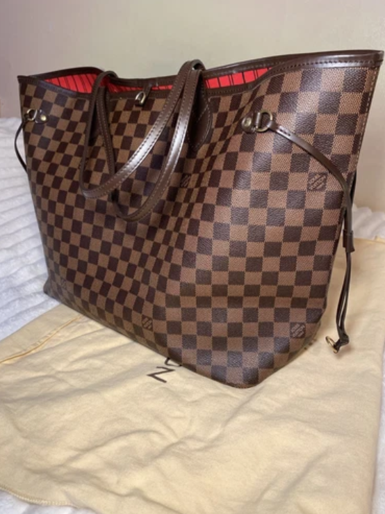 Louis Vuitton Neverfull GM Damier Ebene Tote Bag Authentic