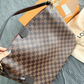 Louis Vuitton Graceful MM Damier Ebene Brown Shoulder Bag with Red Interior Authentic
