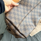 Louis Vuitton Graceful MM Damier Ebene Brown Shoulder Bag with Red Interior Authentic