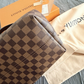 Louis Vuitton Graceful MM Damier Ebene Brown Shoulder Bag with Red Interior Authentic
