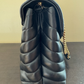 Authentic Saint Laurent YSL Medium Loulou Black Gold Matelasse Chain Leather Bag