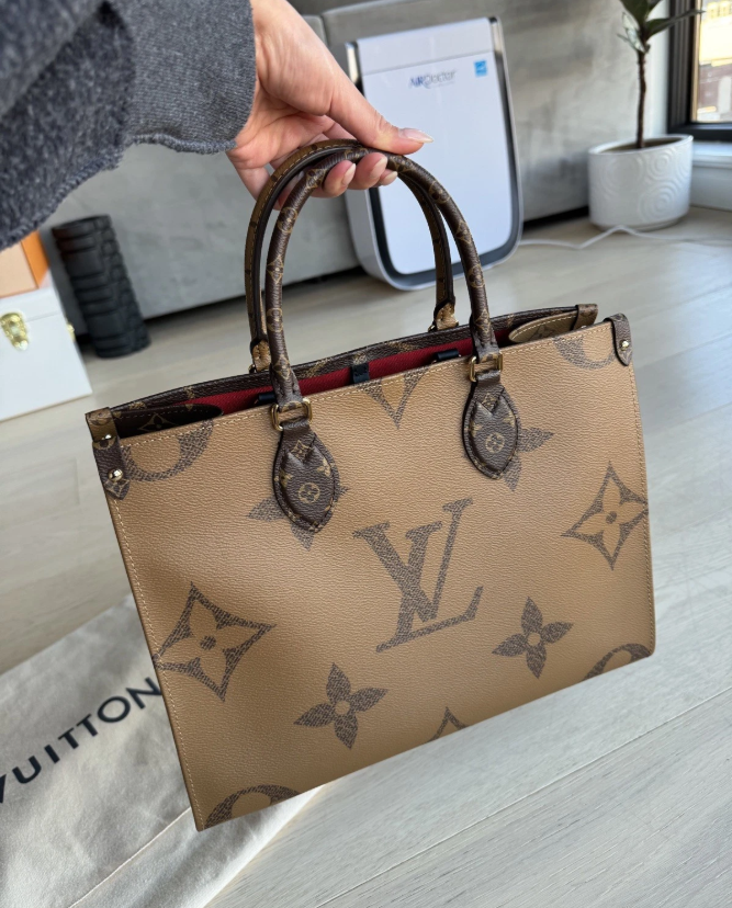 Louis Vuitton On The Go Tote MM Brown Monogram Reverse Authentic
