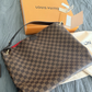 Louis Vuitton Graceful MM Damier Ebene Brown Shoulder Bag with Red Interior Authentic