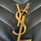 Authentic Saint Laurent YSL Medium Loulou Black Gold Matelasse Chain Leather Bag