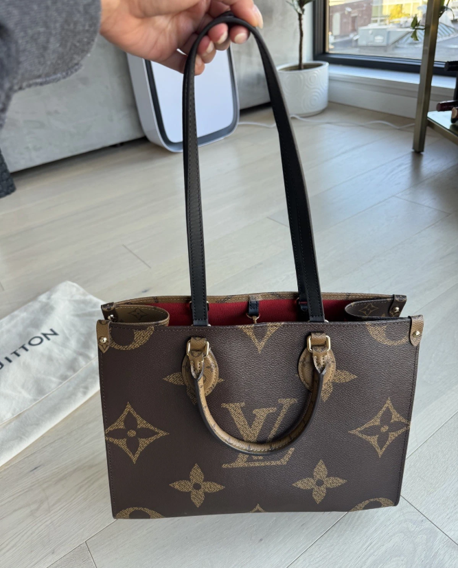 Louis Vuitton On The Go Tote MM Brown Monogram Reverse Authentic